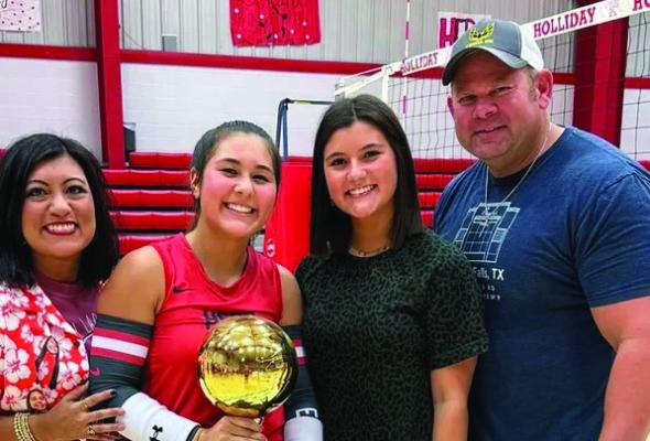DPs Seargeant Patrick Timms was injured in a crash on Hwy. 79 on Tuesday, Oct. 1 on the way to watch his daughter, Bella, play volleyball for Holliday versus City View. A Gofundme has been set to help the family with medical expenses. Courtesy photo/Gofundme