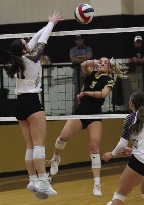 Lady Cat Senior Serenity Jones ended her volleyball career with 13 kills in the Regional Semis loss to Sterling City on Thursday, Nov. 6. Photo/Nathan Lawson