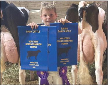 Aubree Hoegger, Jack Mitchell and Ava Koetter competed at the South Plains Fair this past weekend. Jack won Grand Champion Holstein Open Show, Grand Champion Holstein Junior Show, Reserve Grand Champion Brown Swiss Open Show, Reserve Grand Champion Brown Swiss Junior Show. Aubree won Grand Champion Jersey Cow Junior Show, Reserve Grand Champion Jersey Heifer Junior Show. Courtesy photo