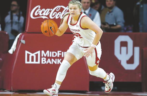 Former Windthorst Trojanette Tatum Veitenheimer is prepared to lead the Oklahoma Sooners in her junior season as the team's point guard. Courtesy photo/OU Athletics