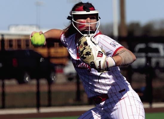 Holliday’s Carly Duggins was named ACN’s Diamond Dozen MVP for her senior season. Along with a 3.41 ERA, Duggins dazzled with 42 RBIs and 43 hits. File photo