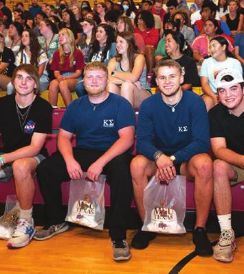 Darek Simmons, Walynn Williams, Naton Edwards and Preston Vaden were recognized for their bravery in helping others reach safety during a fire at Mustang Village Apartments in Wichita Falls on Friday, Aug. 13. Courtesy photo/MSU Texas