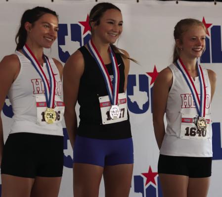 Lady Eagle runners Kenli Atwood (1st) and Sarah Spears (3rd) claimed two of the top three spots for Holliday in the Class 3A State Cross Country Championships on Friday, Oct. 31. Photo/Landon Davis