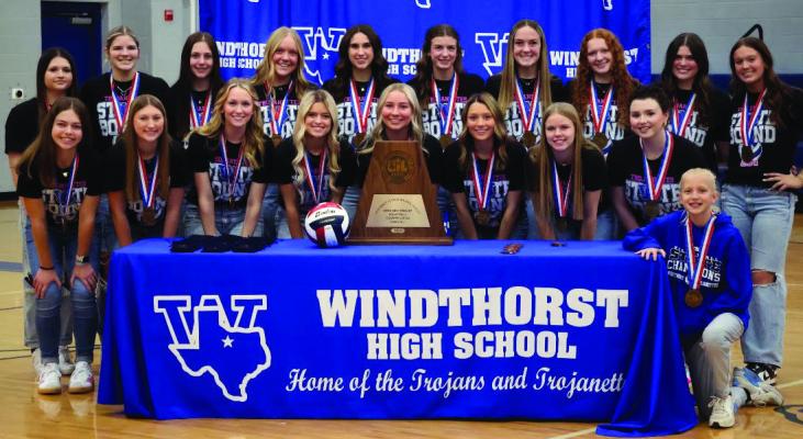 The 24-25 Windthorst Trojanettes were presented their medals following their volleyball State-Semifinals appearance. Courtesy photo