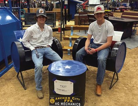 Archer City FFA took their Metal Barrel Furniture to the Ag Mechanics contest in Austin. They exhibited in the Outdoor Furniture category. Eli Anderson and Mckinnen Beaver have worked many hours to ensure that their barrels are in top shape for these contests. After a the San Angelo contest, they made a few adjustments and put on a new coat of paint. The judges complemented the boys for having a unique idea and their workmanship. Courtesy photo