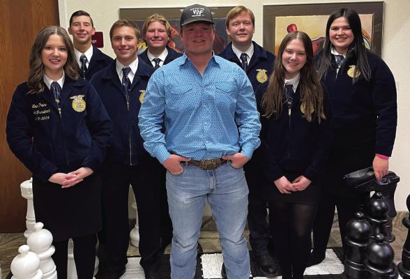 Windthorst FFA's Bonner Hand placed first at the Wichita District FFA banquet talent team. He will advance to the area contest in May. Courtesy photo