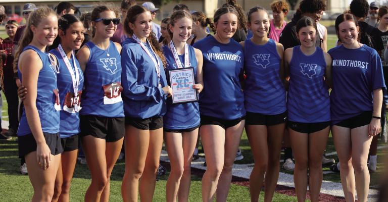 The Windthorst Trojanettes took first-place at the Distrct 9-2A cross country meet with a team score of 34. Photo/Landon Davis