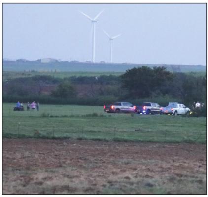 First responders work the scene of small plane crash outside of Windthorst on Pennartz Road Saturday, Aug. 28. Photo/Jenny Schroeder