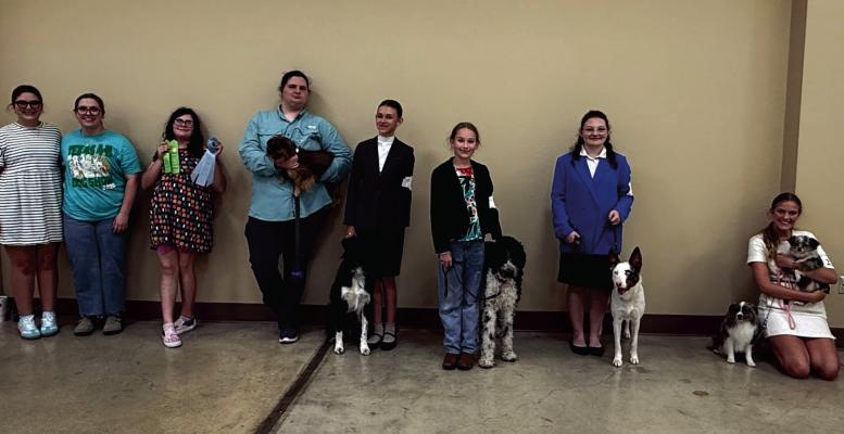 District 3 was well represented this past week at the Texas State 4-H Dog Show in Kerrville with 4-Hers from Wilbarger, Wichita, Wise, Archer, Young and Parker Counties competing.These 4-Hers and their best pups competed in contests such as Rally, Obedience, Conformation, Showmanship, Costume, Tricks, Olympics and even a Skillathon contest. Courtesy photo