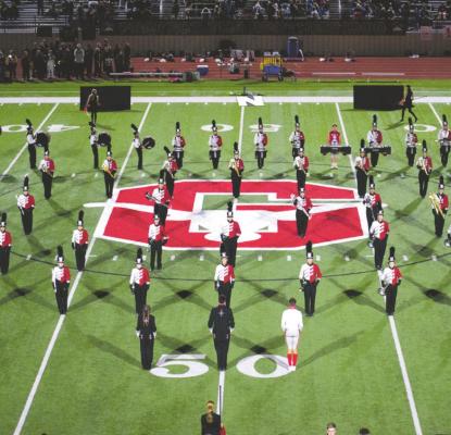 The Holliday High School Marching Band will advance to the area round after earning straight 1s in the Region 7 competition. Photo/Callie Lawson