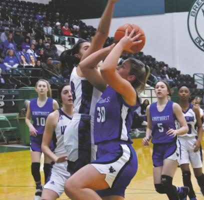 Windthorst’s Tara Tackett makes a move to the basket in the first half of the Trojanettes’ 52-40 loss to Stamford in bi-district on Thursday, Feb. 11. Photo/Will Edwards