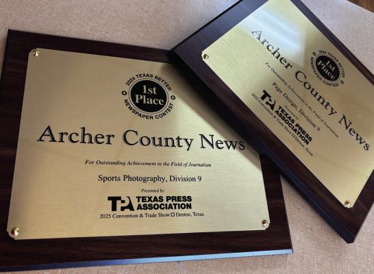The Archer County News earned a first place Sports Photography and first place Page Design award in the 2024 TPA Better Newspaper Contest. Photo/Nathan Lawson