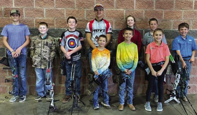 20 Archer County 4-H youth participated in the State Indoor Archery Match, held in Graham. Courtesy photo