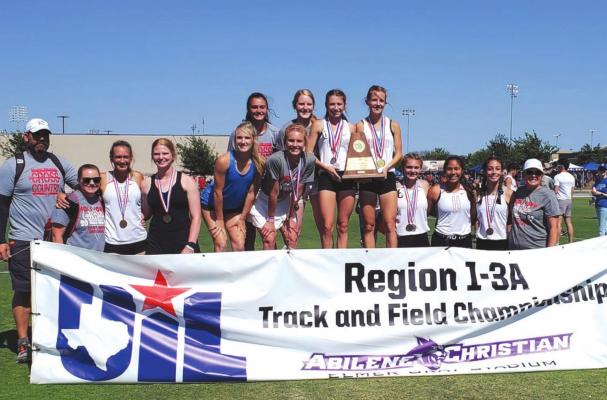For the first time in program history, the Holliday Lady Eagles took home the Region I-3A championship on Saturday, April 30, at Abilene Christian. The Lady Eagles advanced six individuals to the state track meet on May 12. Courtesy photo/Trina Piper