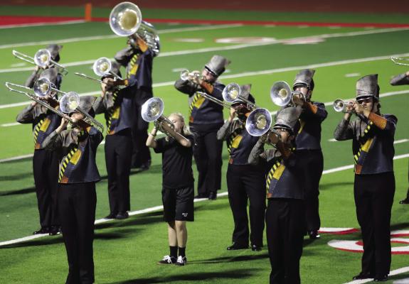 The Holliday Eagle Marching Band is 132 members strong this year and are performing a halftime show entitled 'Shades of Steel.' Photo/Rolando Medina
