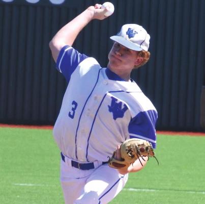 Windthorst senior Cy Belcher was the county’s lone-representative on the Texas Sports Writer’s Association first team, earning a first team nod at pitcher and honorable mention at shortstop. Photo/Will Edwards