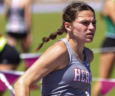 Holliday's Kenli Atwood is advancing to the state track meet in the 800M and 1600M races after she placed first in both races. Courtesy photo/Jim Harrison
