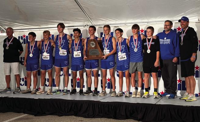 The Windthorst Trojan Cross-Country team took home the silver medal at the state meet on Friday, Nov. 1. The team finished the course with a combined score of 98 points. Courtesy photo