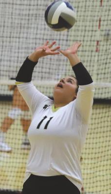 Archer City senior Maddie Lopez posted a triple-double with 17 assists, 12 kills and 13 digs in the Lady Cats’ win over Nocona at the Buckle Up for Lane’s Sake Tournament on Thursday, Aug. 26. File photo