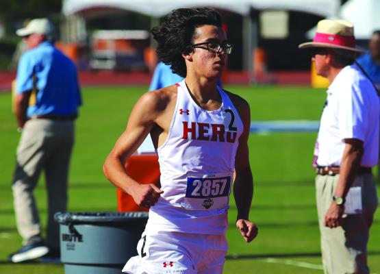 Holliday senior Ryder Strohman secured two more silvers in the mile and two-mile at the Track and Field State Championship on Thursday May 14 to close out his Eagles career on a high note. Photo/Landon Davis