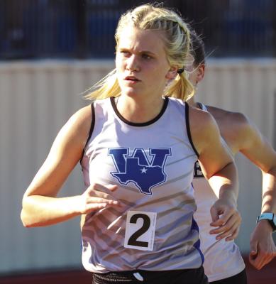 Windthorst’s Cameron Belcher took home double golds in the mile and two mile at the District 9/10-2A Area meet on Thurs., April 13. Photo/Will Edwards