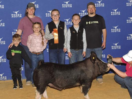 Archer County 4-H's James Romero had the 8th place BLOP at the Austin Rodeo and Livestock Show. Courtesy photos