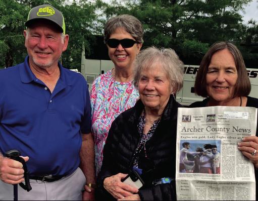 Archer county residents Cletus and Darla Schroeder, Shirley Stults and Donna Haile took Archer County News with them on Agape Tours to Beaumont Texas where they visited museums, Neches River and alligator farm. Courtesy photo