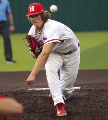 Holliday’s Cooper Turner stymied Jim Ned in game two, scattering two hits while striking out seven in the Eagles 11-2 win on Fri., May 12, in Iowa Park. Photo/Will Edward