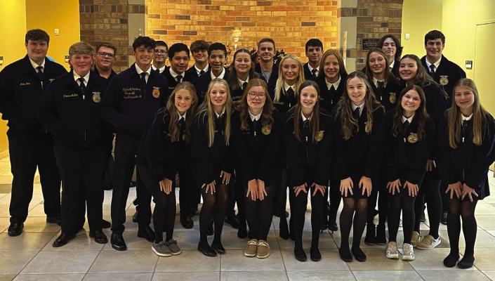 The Holliday FFA Chapter competed in its district LDE contest with four teams advancing to the area contest in Abilene on Nov. 20. Courtesy photo