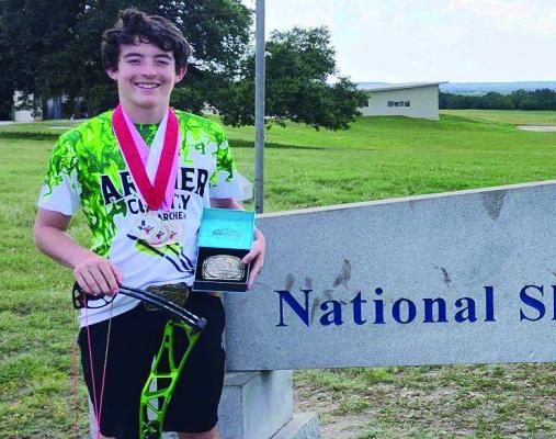 Kash Doyle won Intermediate High Over All in Compound Aided at the 2025 4-H Archery State Games. Courtesy photo