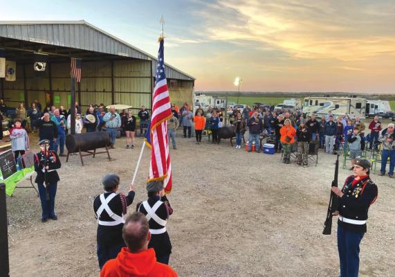 The Hirschi JROTC presented the colors during the ninth annual Beast Feast Saturday, Nov. 13. Courtesy photo/CrossRoads Gang