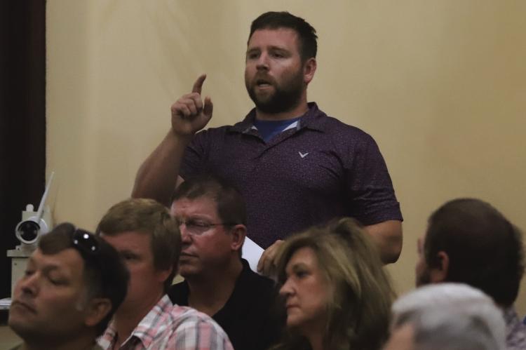Resident Joshua Stidham asked the county to fight for its residents at the Archer County Commissioner's Court meeting on Thursday, May 21. Photo/Nathan Lawson