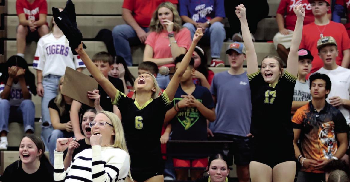 Archer City's head coach Krissa England celebrates following the Lady Cats area round win over Hico in 2025. File photo
