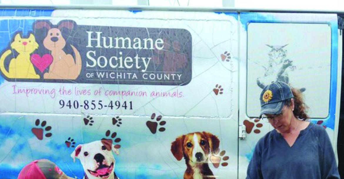 The Humane Society of Wichita County came to pick up five dogs from the Archer City Police Department that were seized as part of a animal cruelty case on Saturday, April 20. Courtesy photo/City of Archer City