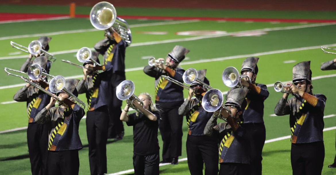 The Holliday Eagle Marching Band is 132 members strong this year and are performing a halftime show entitled 'Shades of Steel.' Photo/Rolando Medina